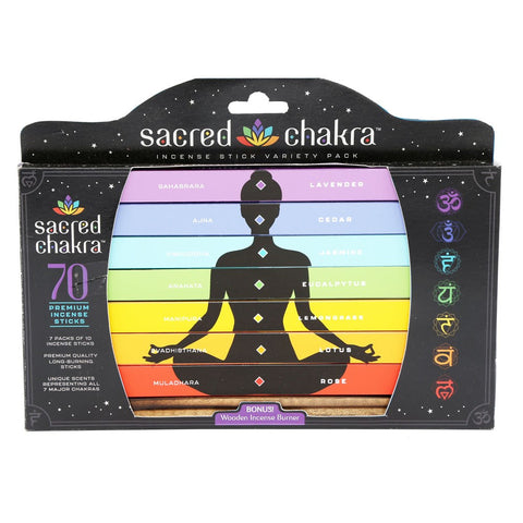 Sacred Chakra Variety Incense Sticks and Holder at Mystical and Magical