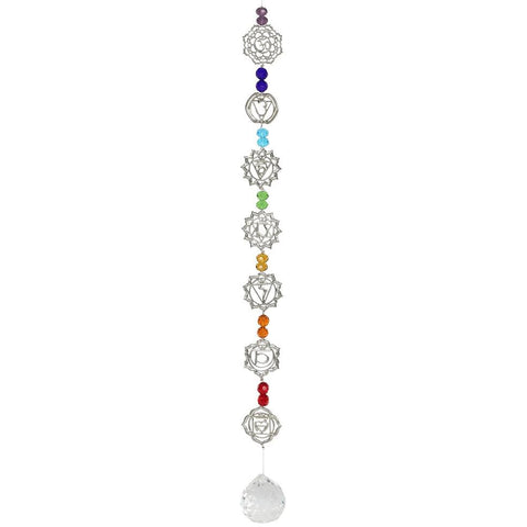 Seven Chakra Suncatcher with Beads and Symbols at Mystical and Magical