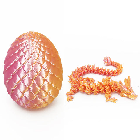3D Printed Mythical Dragon in an Egg Pink and Gold