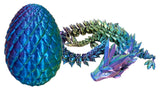 3D Printed Mythical Dragon in an Egg Blue Purple and Green Mix