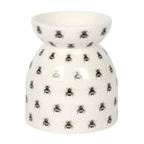 All Over Bee Print Ceramic Oil Burner Front
