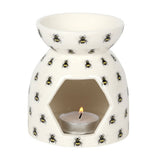 All Over Bee Print Ceramic Oil Burner Tealight Opening