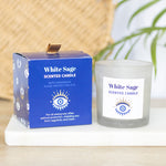 All Seeing Eye White Sage Crystal Chip Protection Paraffin Candle with box