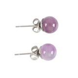 Amethyst Crystal Stud Earrings on Sterling Silver Posts