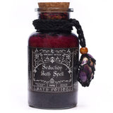 Ancient Witch Seduction Bath Spell Potion and Amethyst Crystal Necklace