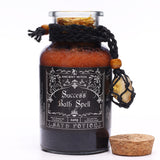 Ancient Witch Success Bath Spell Potion and Citrine Crystal Necklace Amulet Cork Lid