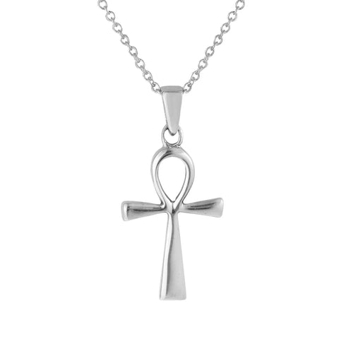 Ankh Pendant on Silver Chain Necklace