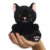 Aurora World Palm Pals Twilight Black Cat 5" Plush Display in hand