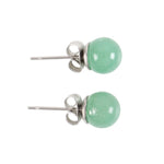 Aventurine Crystal Stud Earrings on Sterling Silver Posts