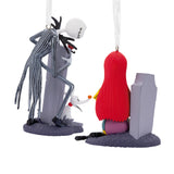 Back of Disney The Nightmare Before Christmas Set of 2 Jack with Zero and Sally Ornaments 