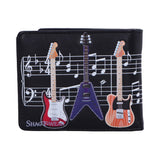 Back Shagwear Electric Guitars Embossed Music Black Wallet