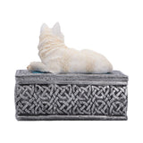 Back Ghost Wolf Trinket Box with Lid Nemesis Now U7752C26
