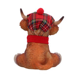 Back Highland Cow Tam Red Scarf Tartan Bonnet Figurine Nemesis Now B7253C25