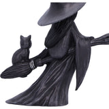 Back Close up Little Souls Beam Witch Black Cat on Broom Figurine  Nemesis Now B6937C24 