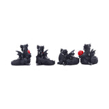 Back Midnight Treasure Mini Black Dragon with Red Ord Nemesis Now S7451A26
