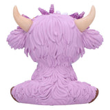 Back Moo Crew Hyacinth Purple Flower Highland Cow Figurine Nemesis Now B7443A2