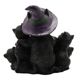 Back Mystic Legends Black Cats and Cauldron Tealight Candle Holder