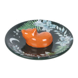 Back of Fox on Ceramic Green Trinket Dish