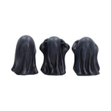 Back Set of Three Wise Black Ghoul Ghost Figurines Nemesis Now U7851C26