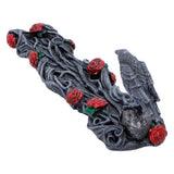 Back of Twilight Bloom Gothic Raven on skull Incense Stick Holder Nemesis Now K7488A26