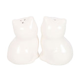 Back White Cat Shaped Ceramic Salt and Pepper Set of 2 Shakers