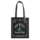 Front Bad Witch Social Club Tote Bag with Pin Badge