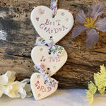 Best Grandma In The World Ceramic Hearts Jamali Annay Designs Yorkshire