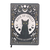 Cover Black Cat Magick Book of Spells A5 Notebook with Crystal Chip Pen