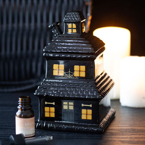 Display Black Haunted House 2 Part Oil Burner and Wax Warmer
