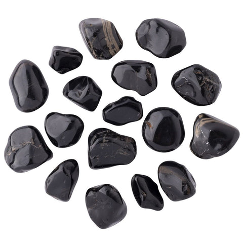 Black Onyx Polished Tumblestone Medium Tumble Stone