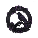 Black Raven Watcher of the Veil Gothic  Wall Hanging Hanger Nemesis Now Purple Flowers U7213C25