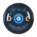 Top f Blue All Seeing Eye and Crescent Moons Incense Stick Holder or even a trinket dish