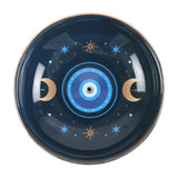 Top f Blue All Seeing Eye and Crescent Moons Incense Stick Holder or even a trinket dish