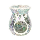 Light Blue Crackle Oil Burner Wax Melter Back