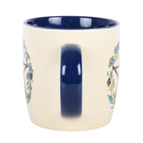 Solstice Wreath Ceramic Mug with blue Handle