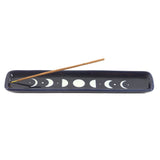 Blue Moon Phase Ceramic Incense Stick Ash Catcher Holder display
