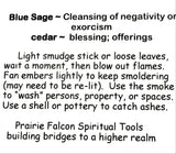 Prairie Falcon Blue Sage and Cedar Smudge Stick
