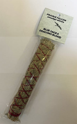 Blue Sage and Dragons Blood Prairie Falcon 7" Smudge Stick