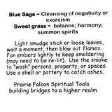Blue Sage and Sweetgrass Smudge Stick Card Prairie Falcon