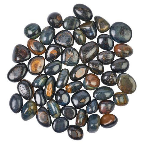 Blue Tiger Eye (Falcon) Polished Tumblestone Examples of Tumble Stone