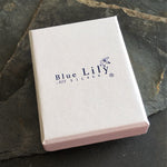 Box for Purple CZ Inset Humming Bird Silver Stud Earrings