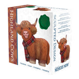 Boxed Highland Snug Cow Traditional Red Scottish Scarf Nemesis Now B7254C25