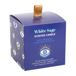 Boxed All Seeing Eye White Sage Crystal Chip Protection Paraffin Candle