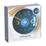 Gift Box for Blue All Seeing Eye and Crescent Moons Incense Stick Holder
