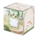 Boxed Frog Shaped Ceramic Mug and Lily Pad Saucer Coaster Box
