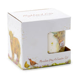 Boxed Jan Pashley Highland Coo Cow Porcelain Mug and Coaster Set