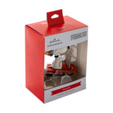 Boxed Hallmark Peanuts Snoopy on Sled Christmas Tree Hanging Decoration