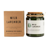 Wild Lavender Soy Wax Woodwick Green Glass Jar Candle Vegan Friendly Cork Lid