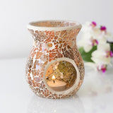 Display Scene Brown Crackle Glass Oil Burner Wax Melter