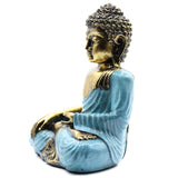 Buddha Varada Mudra Pose Teal and Gold Ornament side